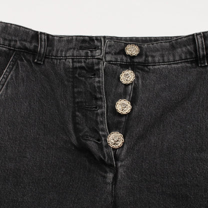 Chanel Gray Denim Pants Cotton P 64403v