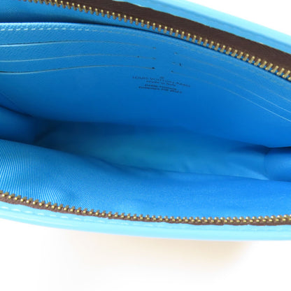 Louis Vuitton Monogram Pochette Voyage Mm Gold Hand Bag Brown/blue Business Bag Clutch Bag M 81204