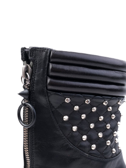 Giuseppe Zanotti Black Leather Quilted High-Heeled Ankle Boots