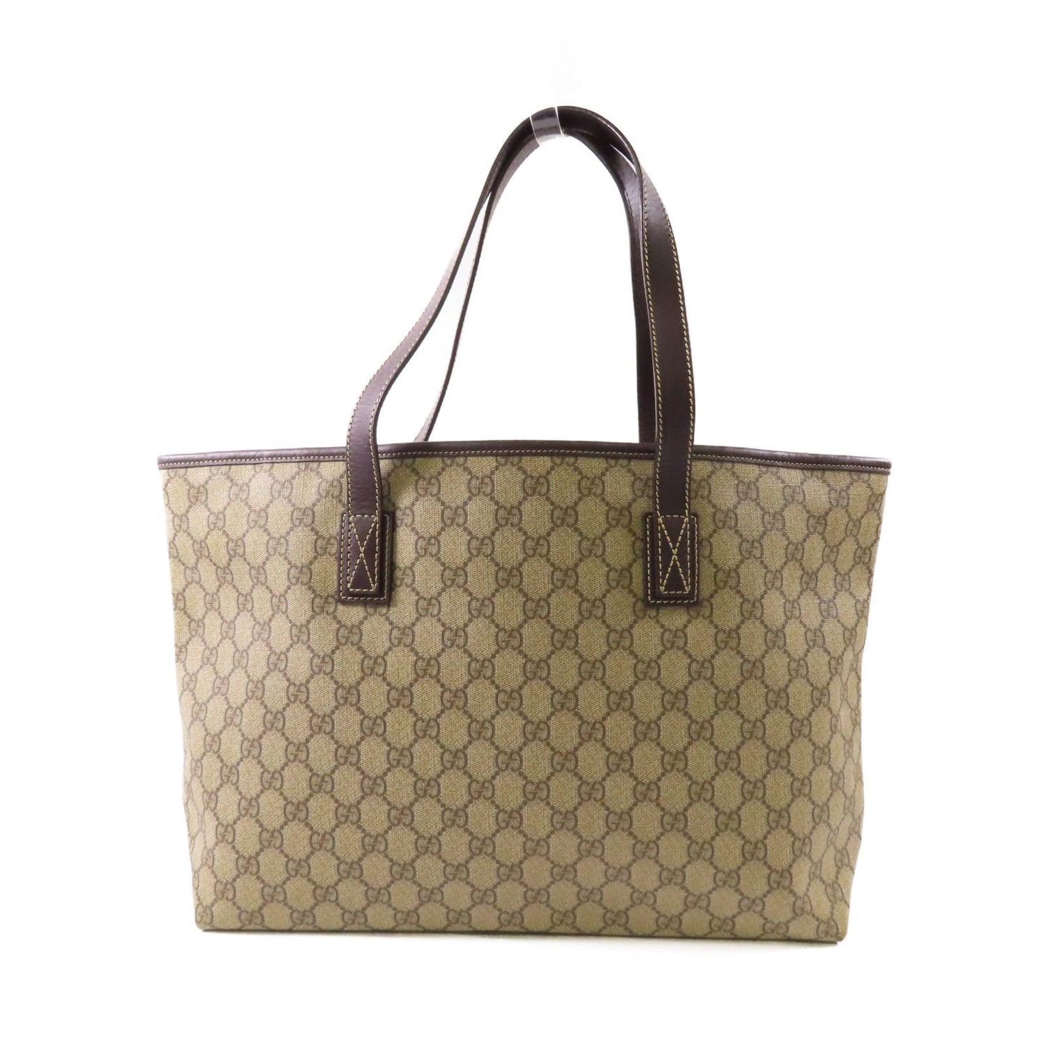 Gucci Layered Canvas Gg Tote Bag Handmade Bag Tote Bag Brown Pvc Coated Canvas 211137
