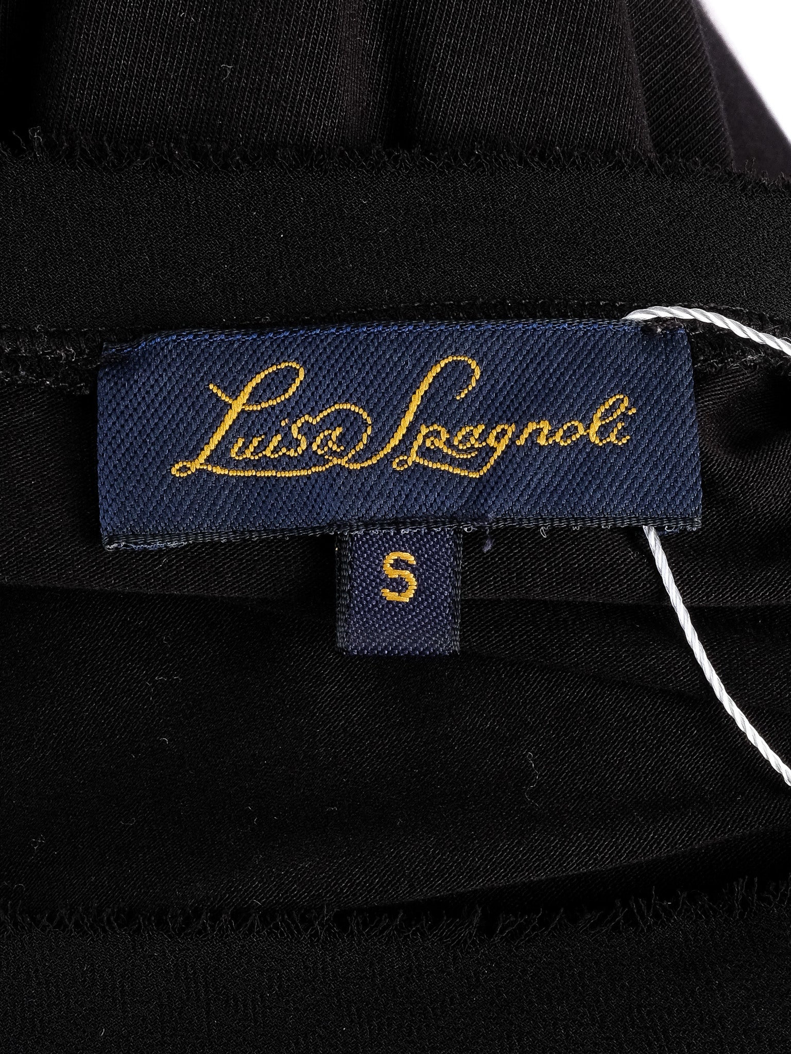 Excellent Luisa Spagnoli Black Cotton Top Size S with Decorative Embellishments