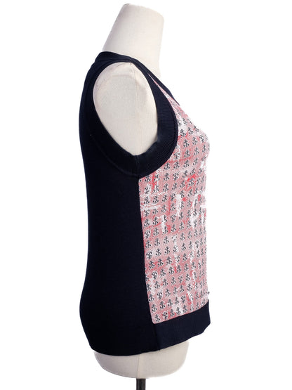 Excellent Red Valentino Sleeveless Top XS Combined Cotton Anchor Design