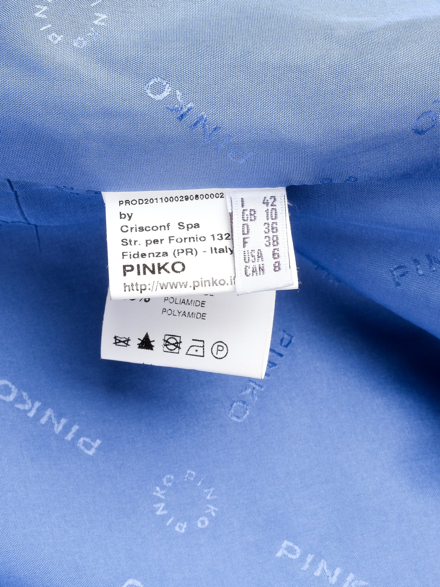 Excellent Pinko Blue Trench Coat Size M with Ruffled Collar