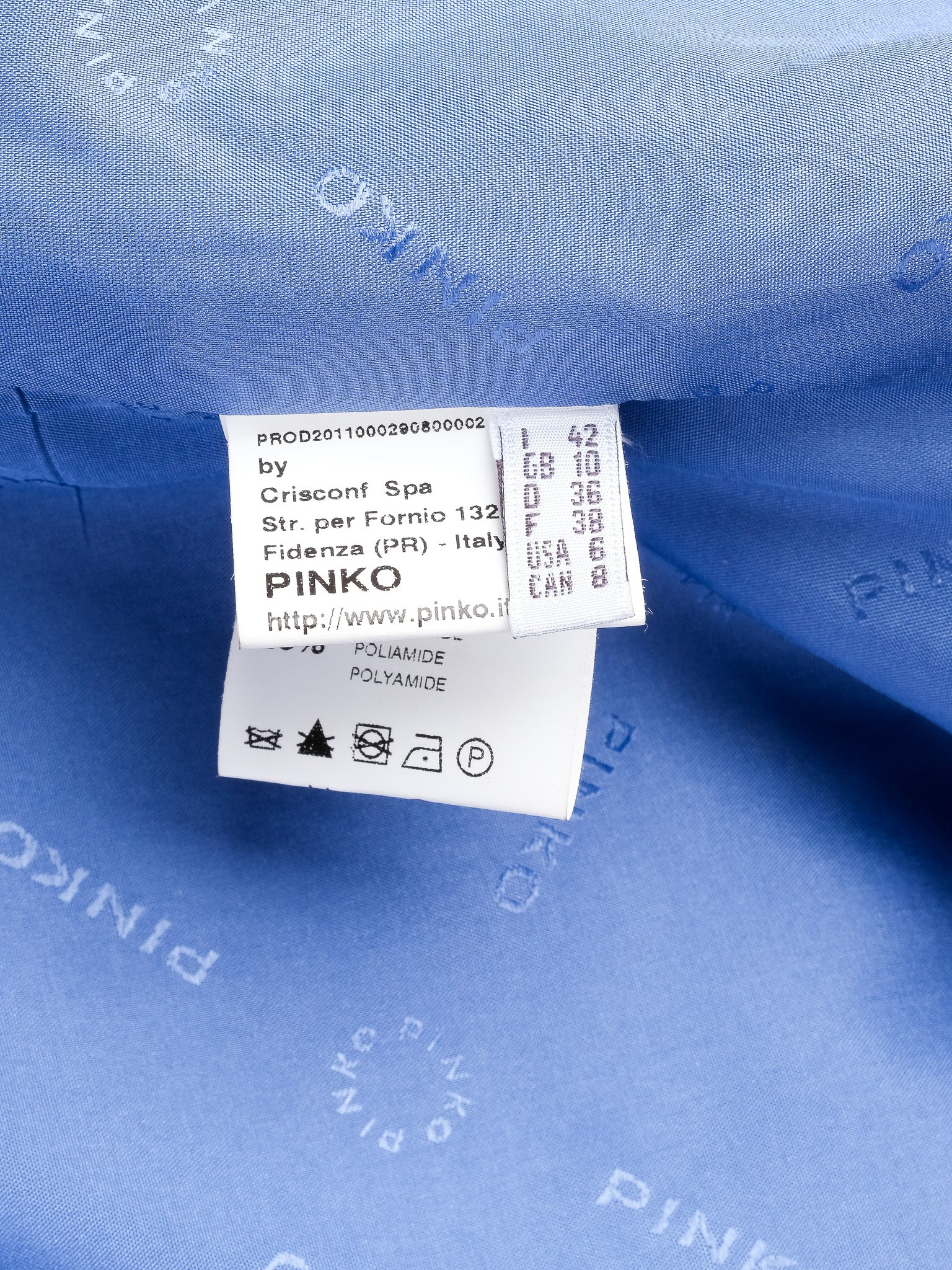 Excellent Pinko Blue Trench Coat Size M with Ruffled Collar