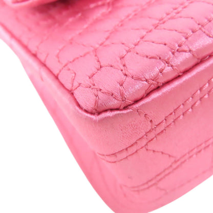 Chanel Classic Double Flap 20 Shoulder Baga Satin Pink