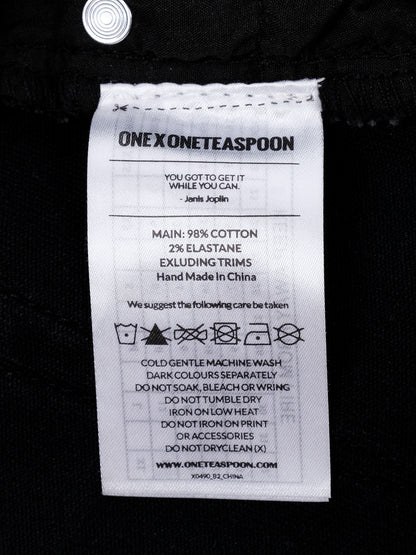 Excellent One X Onetespoon Black Floral Embroidered Jeans Size XS