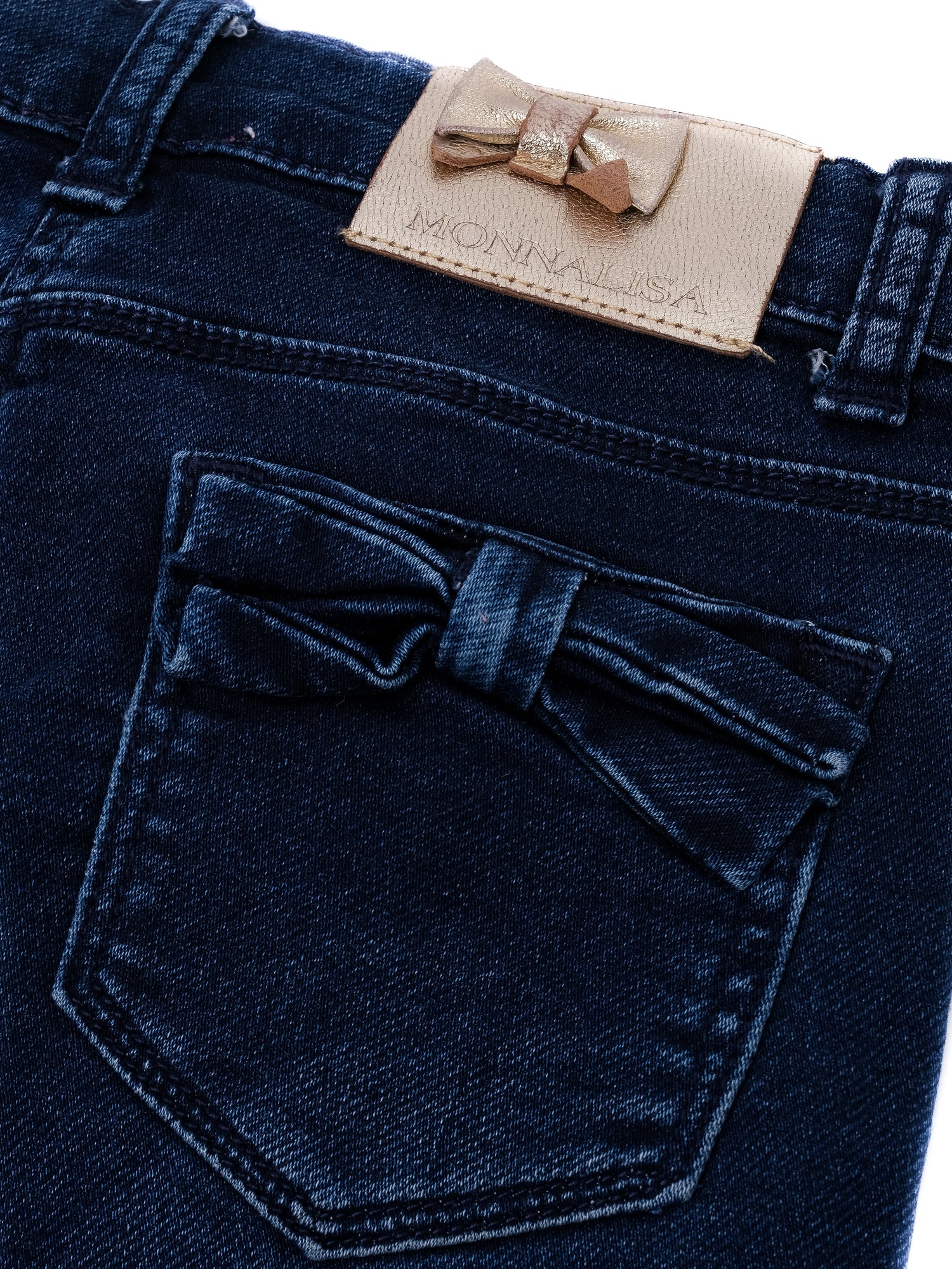 Excellent Monnalisa Blue Cotton Jeans for Kids, Size 7