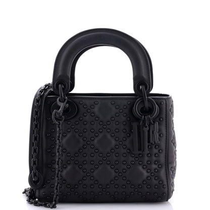 Christian Dior Ultra Matte Lady Dior Chain Bag Cannage Studded Lambskin Mini