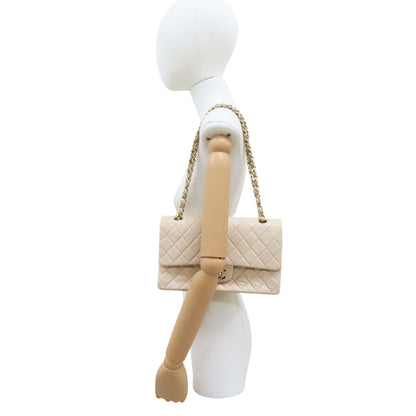 Chanel Matelasse Coco Mark 25 Shoulder Bag Lambskin Beige Gold Metal (no Card)