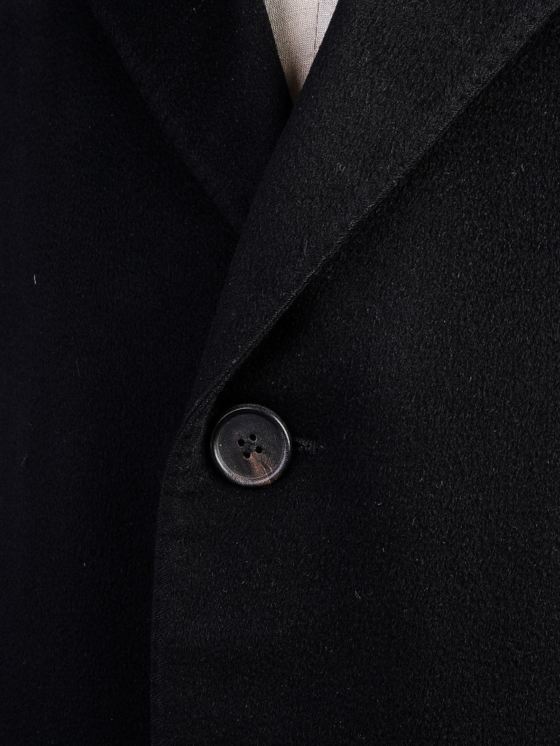 Excellent Corneliani Black Cashmere Overcoat for Men