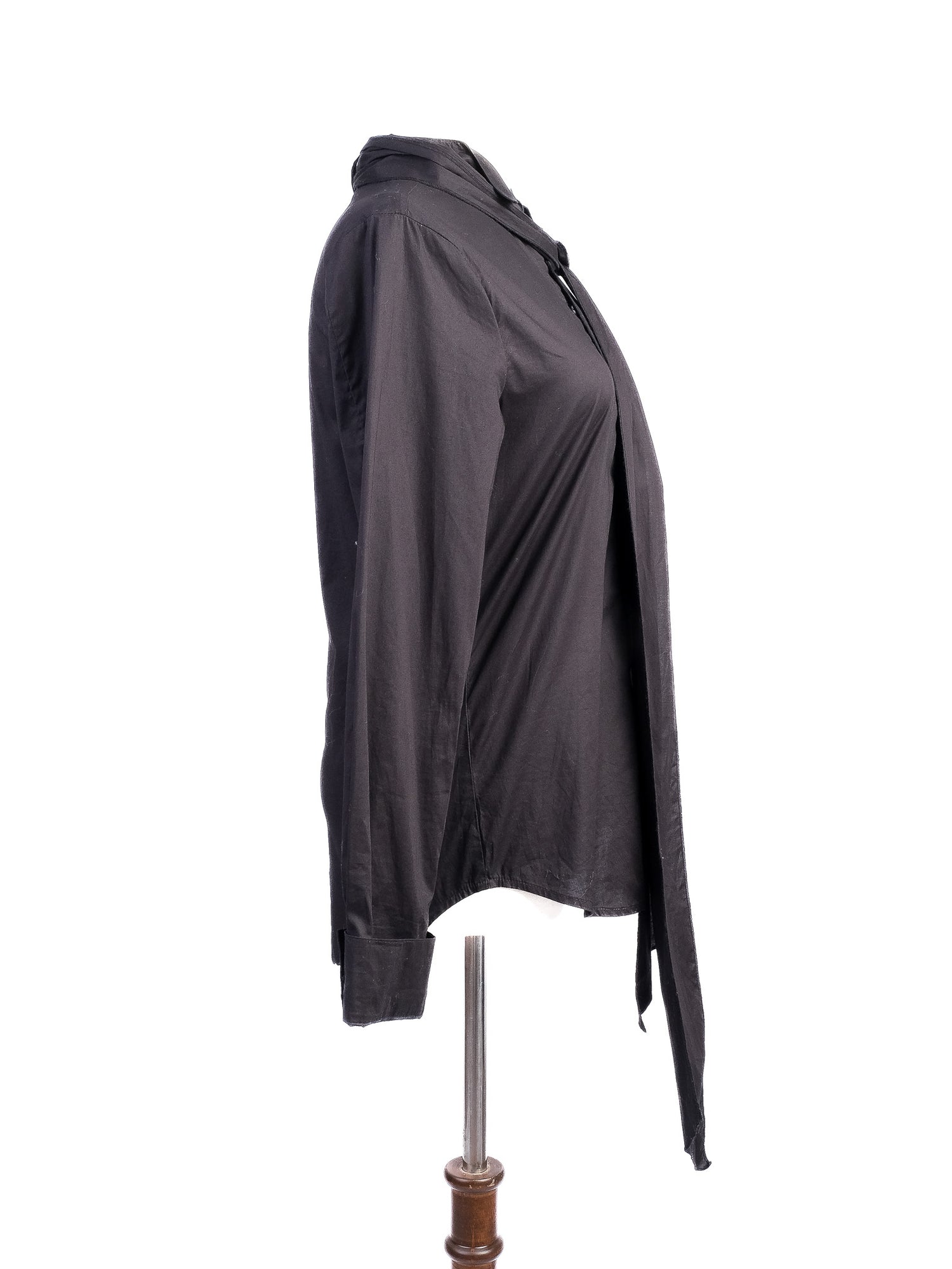 Excellent Love Moschino Black Cotton Long Sleeve Shirt with Tie