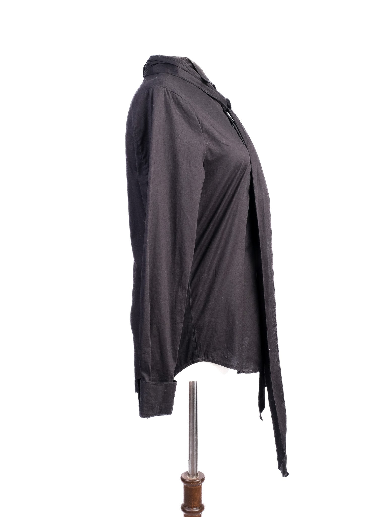 Excellent Love Moschino Black Cotton Long Sleeve Shirt with Tie