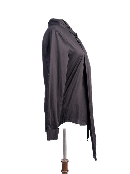 Excellent Love Moschino Black Cotton Long Sleeve Shirt with Tie