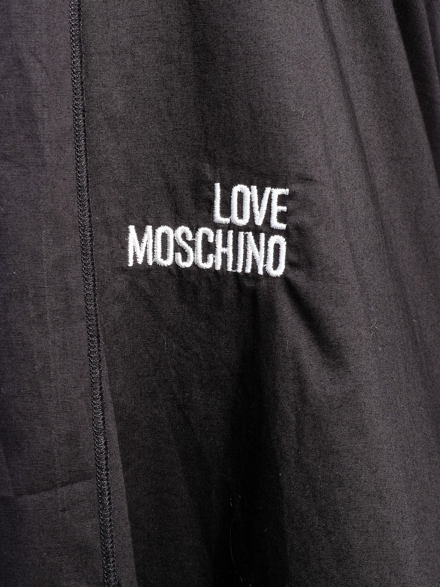 Excellent Love Moschino Black Cotton Long Sleeve Shirt with Tie