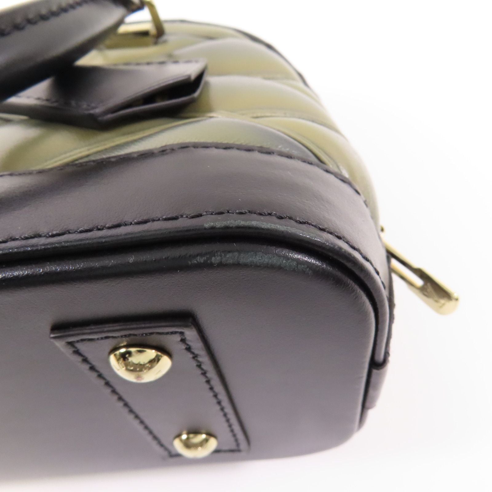 Louis Vuitton Cowhide Leather Alma Bb Handmade Bag Gray Black Handbag M 23576