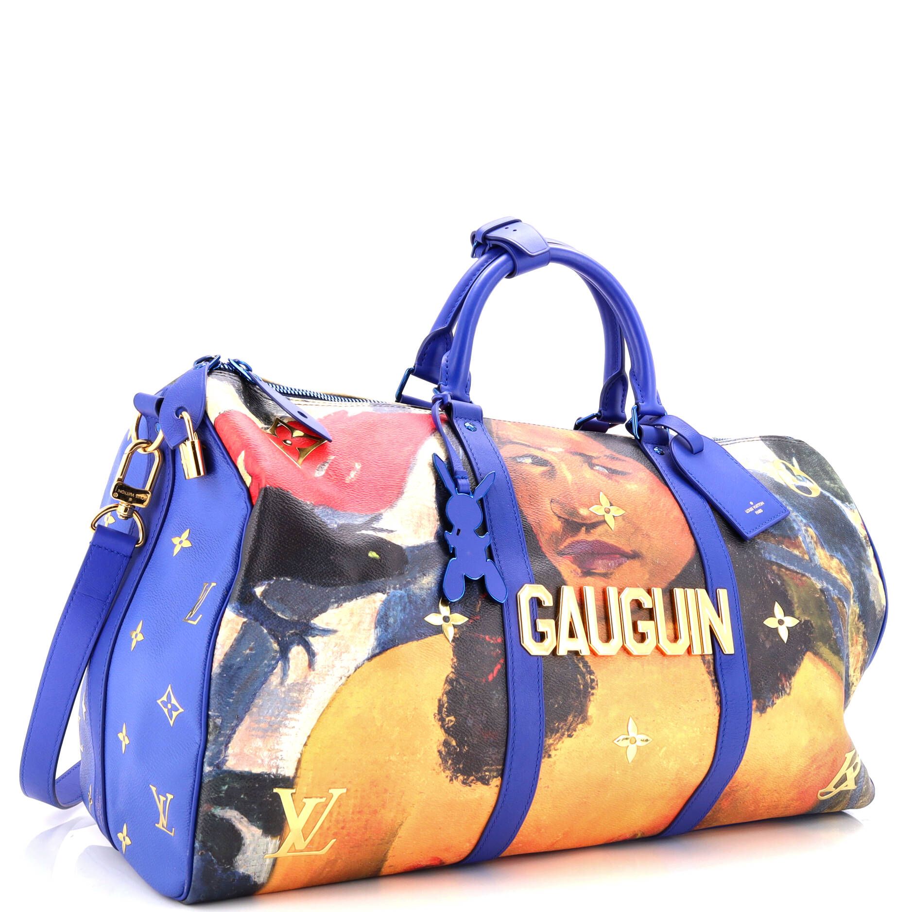 Louis Vuitton Keepall Bandouliere Bag Limited Edition Jeff Koons Gauguin Print Canvas 50