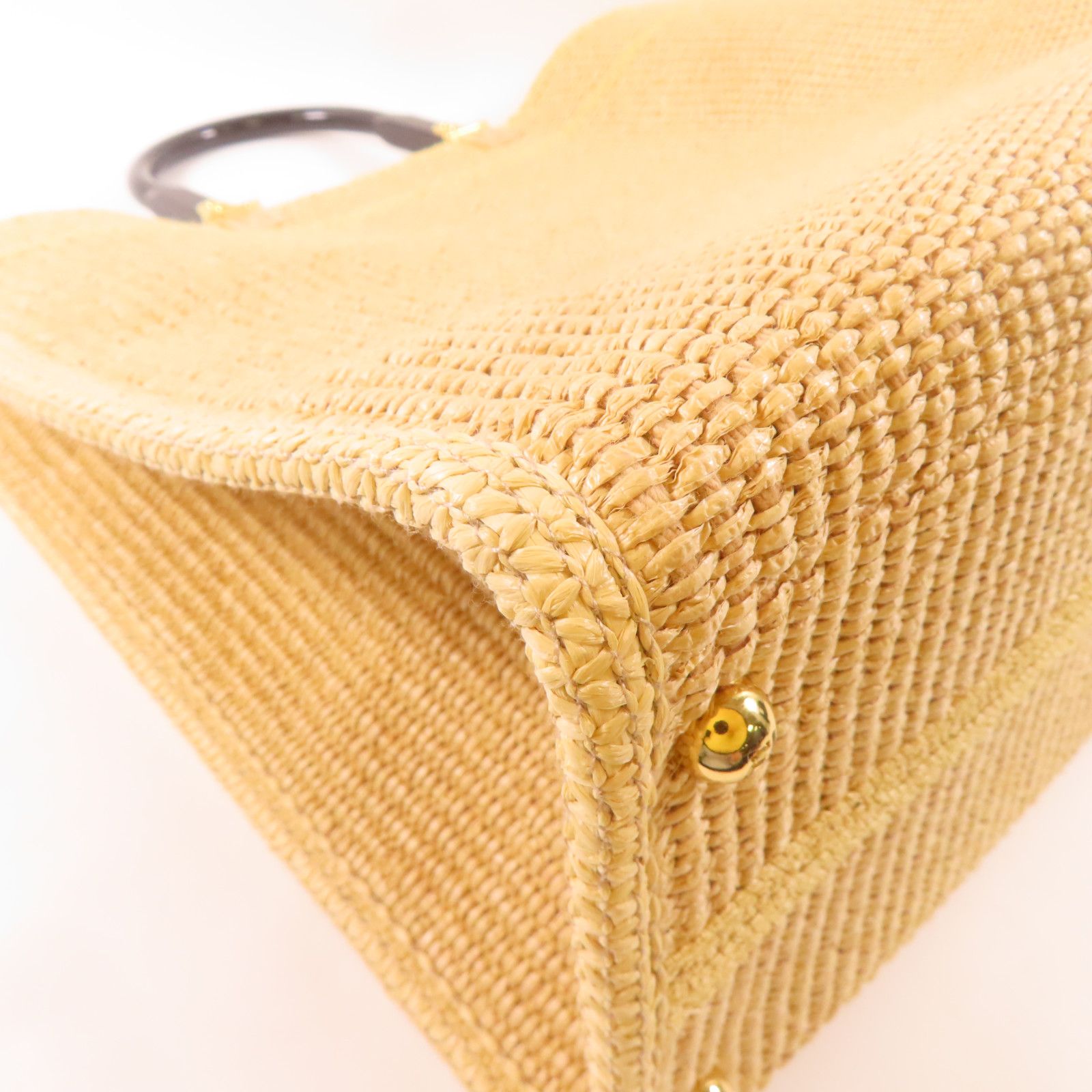 Fendi Woven Straw Sunshine Medium Tote Hand-sewn Shoulder Bag Light Brown 2way Shoulder Bag Beige Other Woven St