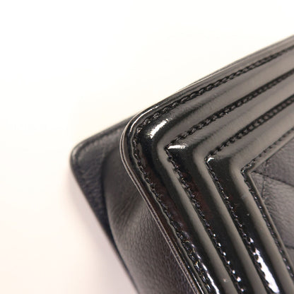 Chanel Black Cowhide Leather Crossbody Back Bag Calfskin (cowhide) Boy 28
