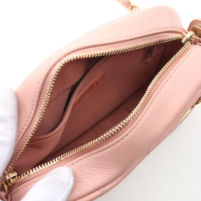 Chanel Matelasse Logo Camera Crossbody Bag As 1609 Leather Pink Ghw