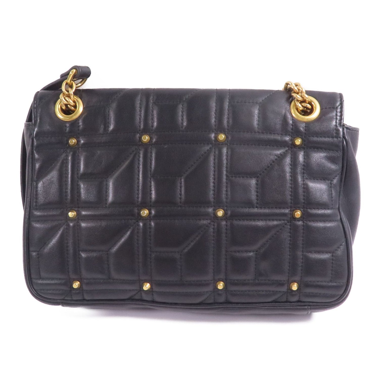 Gucci Cowhide Leather Gg Marmont Gold Cross Shoulder Bag Black Calfskin (cowhide) 443496