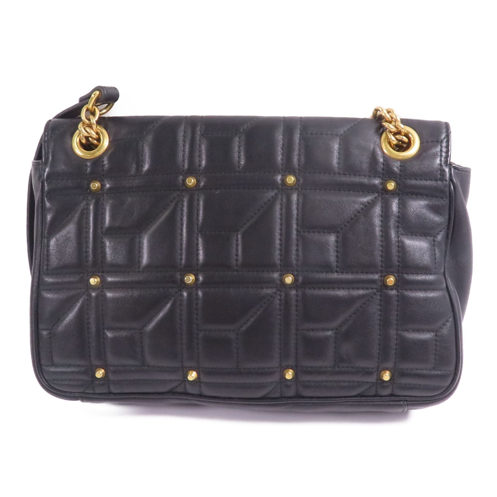 Gucci Cowhide Leather Gg Marmont Gold Cross Shoulder Bag Black Calfskin (cowhide) 443496