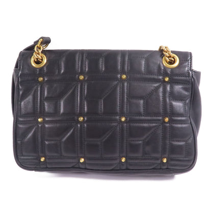 Gucci Cowhide Leather Gg Marmont Gold Cross Shoulder Bag Black Calfskin (cowhide) 443496