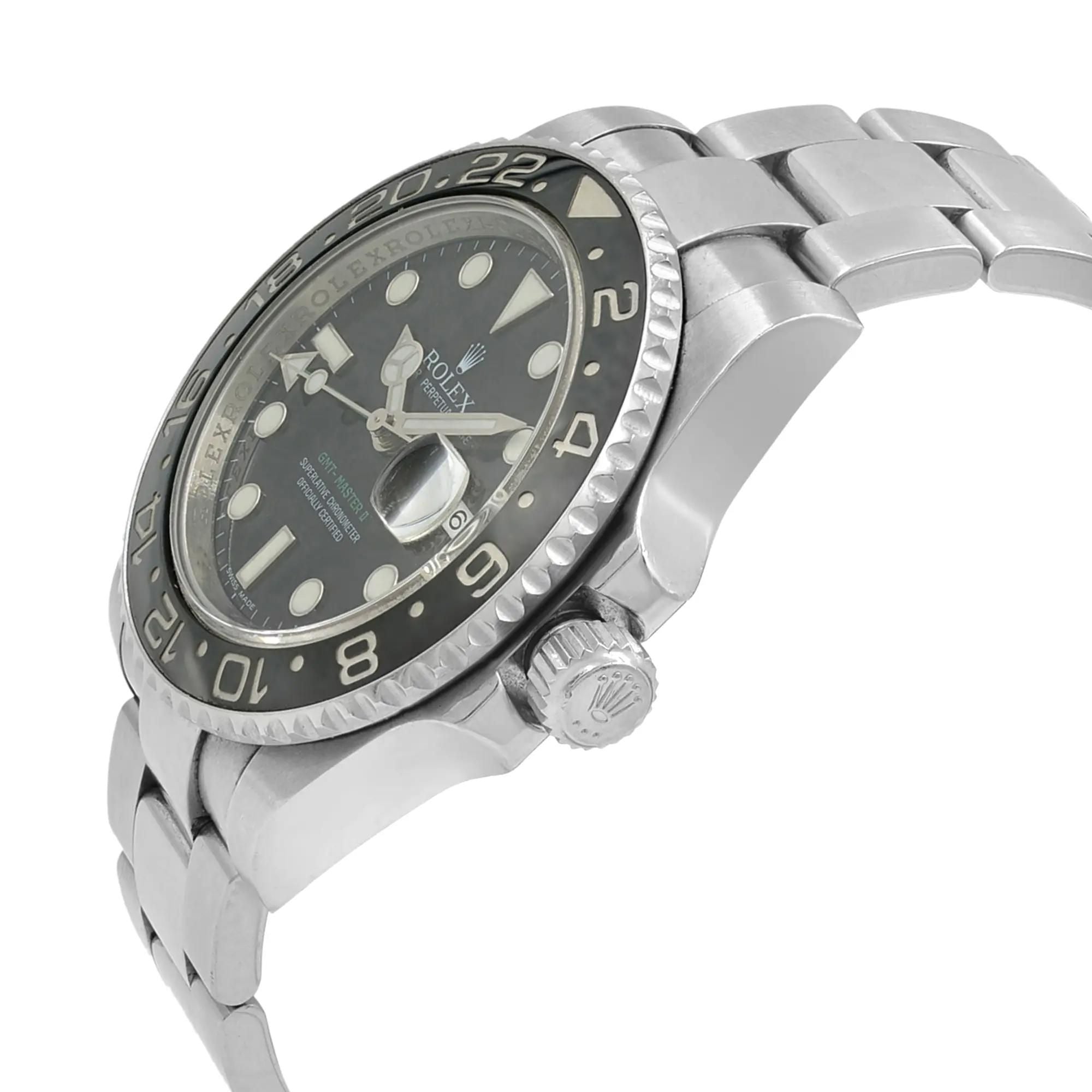 Rolex Gmt-master II Black Index Dial Oyster Steel Automatic Mens Watch 116710LN