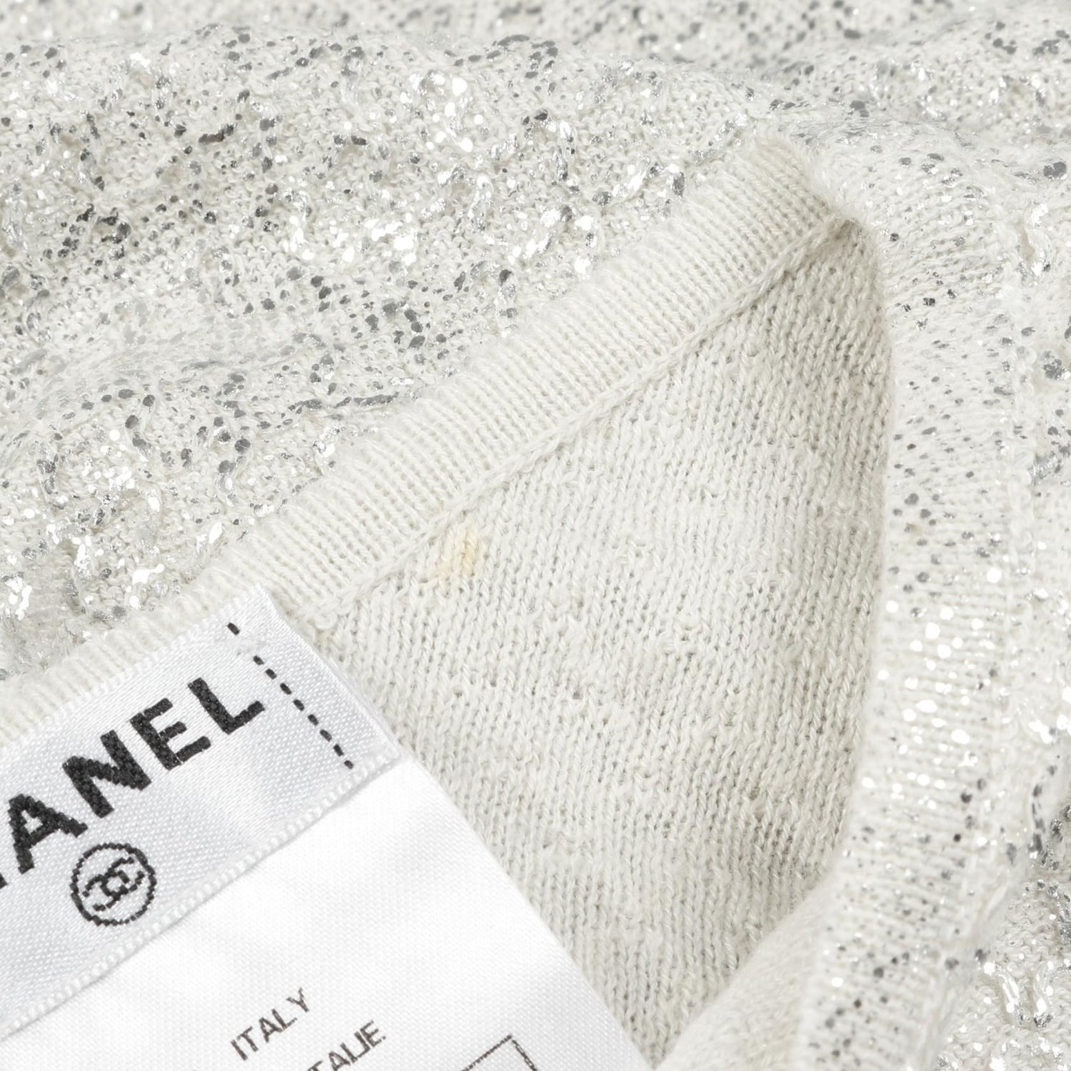 Chanel Gray Silver Tank Top Knit Cotton Fabric P 35700k 02085
