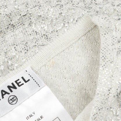 Chanel Gray Silver Tank Top Knit Cotton Fabric P 35700k 02085