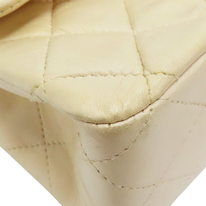 Chanel Matelasse Coco Mark 25 Shoulder Bag Lambskin Beige Gold Metal (no Card)