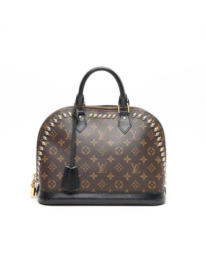 Louis Vuitton Monogram Macassar Studded Alma PM Bag