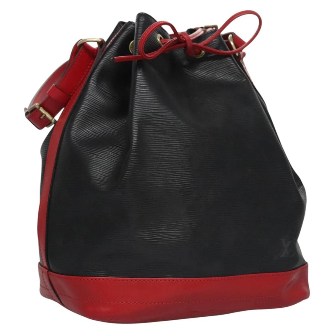 Louis Vuitton Epi Noe Shoulder Bag Bicolor Black Red M 44017 Lv Auth