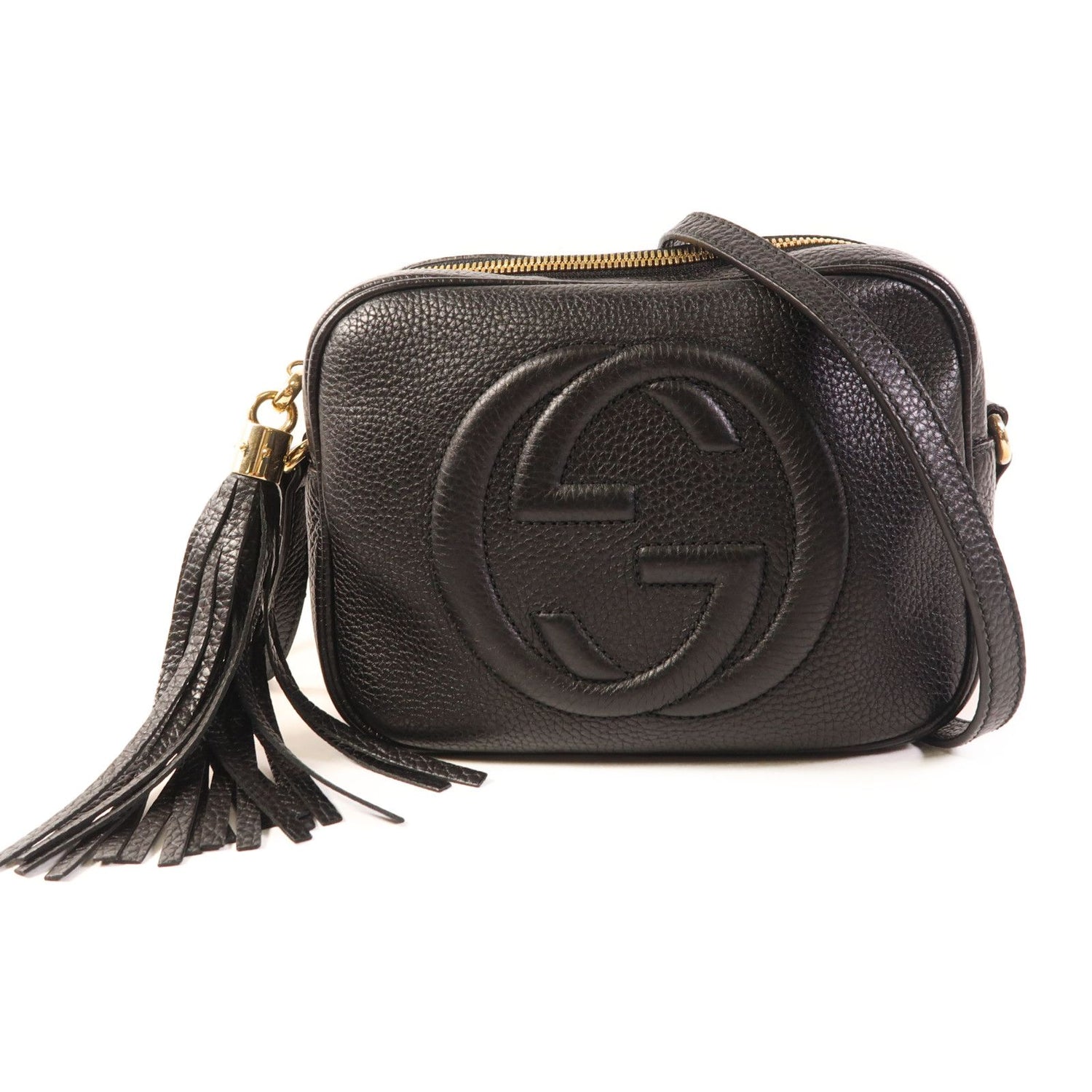 Gucci Cowhide Leather Shoulder Bag Black Calfskin (cowhide) 308364