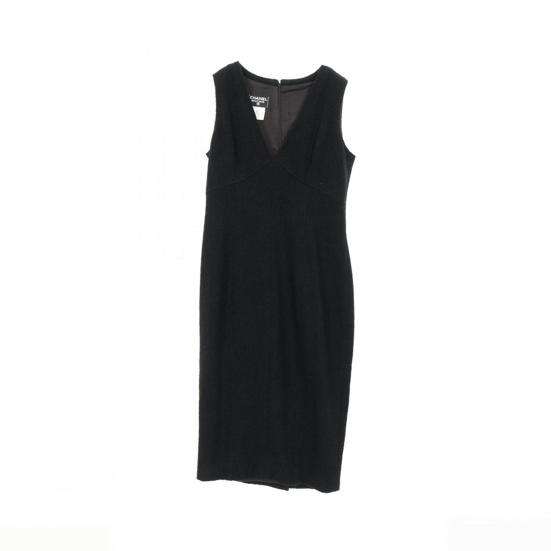 Chanel Black Coco Mark Button Dress Wool P 05822v 04335