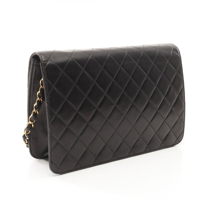 Chanel Matelasse Single Flap Chain Shoulder Bag Lambskin Black Ghw