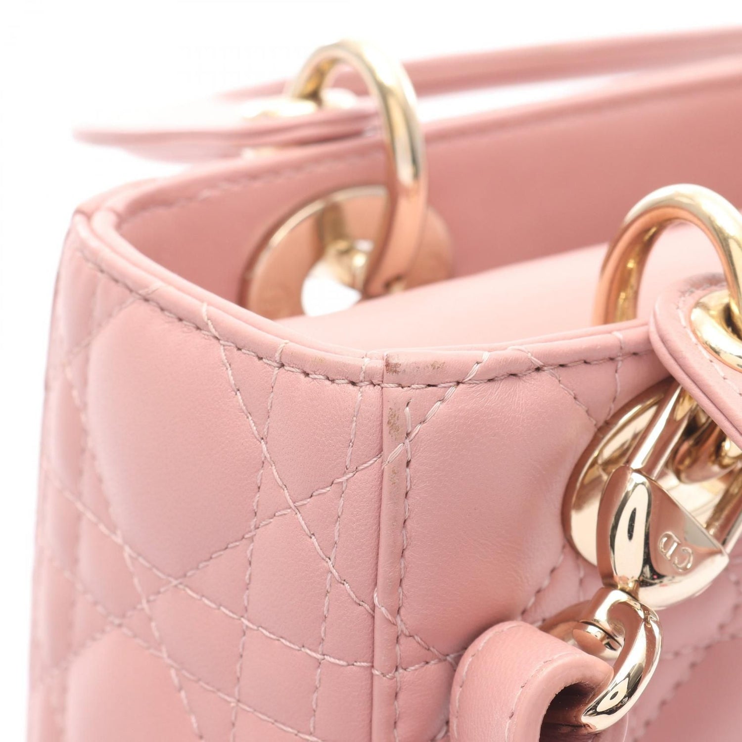Dior Lady Dior My Abcdior Small Cannage Handbag Pink Lambskin (sheep Leather) M 0538onge