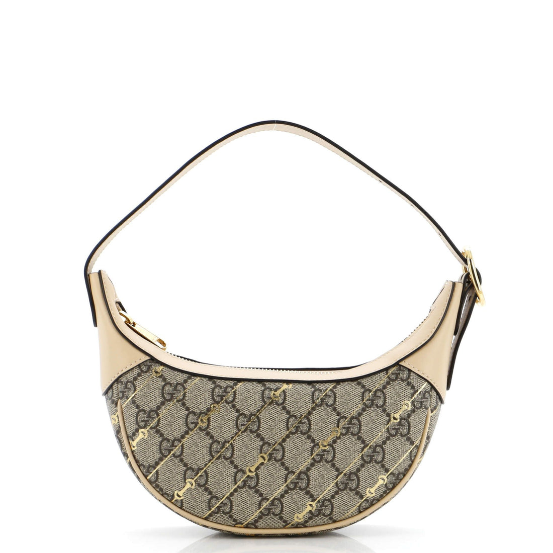 Gucci Ophidia Half Moon Bag Print Gg Coated Canvas Mini