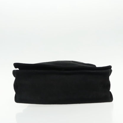 Gucci Bamboo Shoulder Bag Suede Black Silver 001 3243 Auth