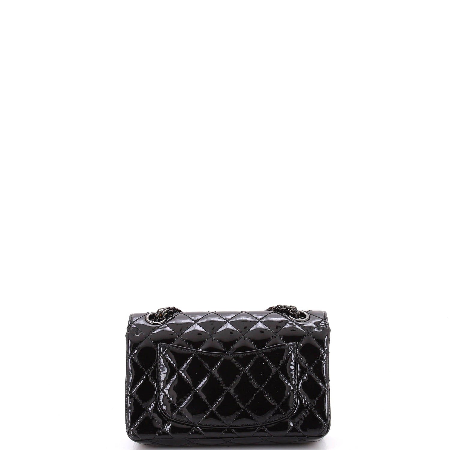 Chanel So Black Reissue 2.55 Flap Bag Quilted Patent Mini