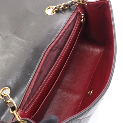 Chanel Black Matelasse Diana Flap Shoulder Bag Lambskin (sheep Leather) A 01165