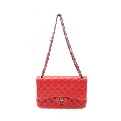 Chanel Red Deca Matelasse 30 Classic Large W Flap Shoulder Bag Calfskin (cowhide) A 58600