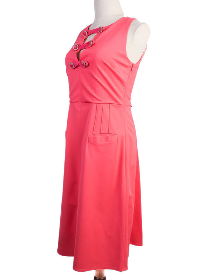 Excellent VDP Pink Sleeveless Dress Size L with Pockets &amp; Details