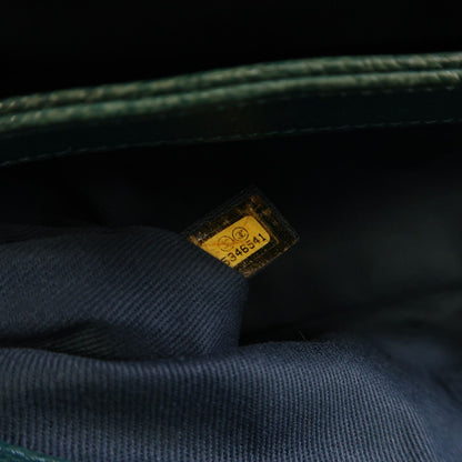 Chanel Green Cowhide Leather Chain Shoulder Silver Chain Shoulder Back Bag Calfskin (cowhide)