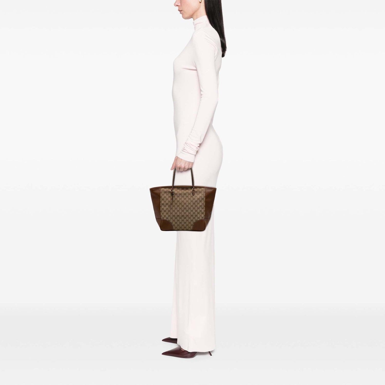 Gucci GG Canvas Bree Tote Brown