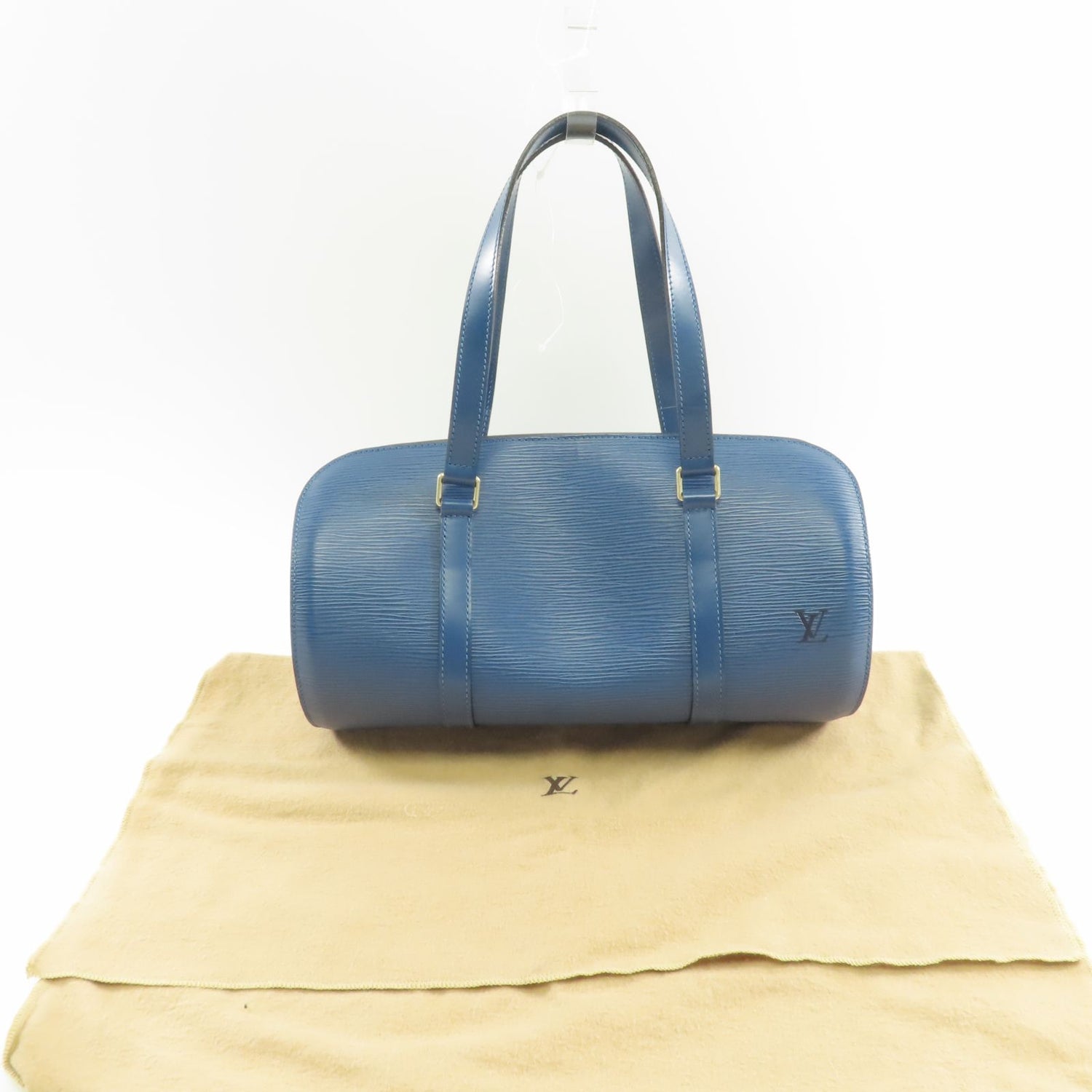 Louis Vuitton Epi Soufflot Kinpaku Handmade Bag Indigo Color Blue Handbag M 52225