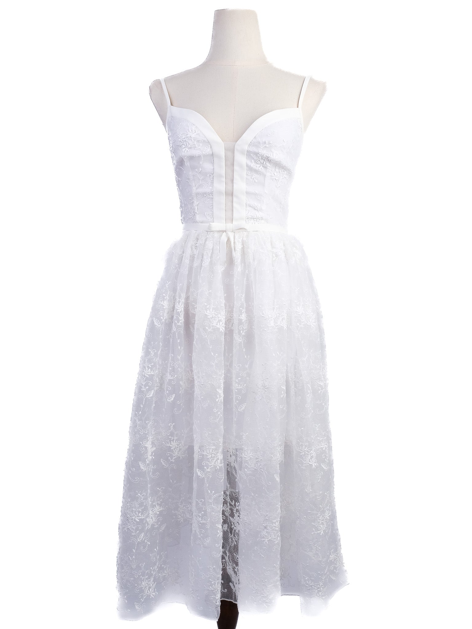 Excellent Isabel Garcia White Sheer Lace Dress Size XS