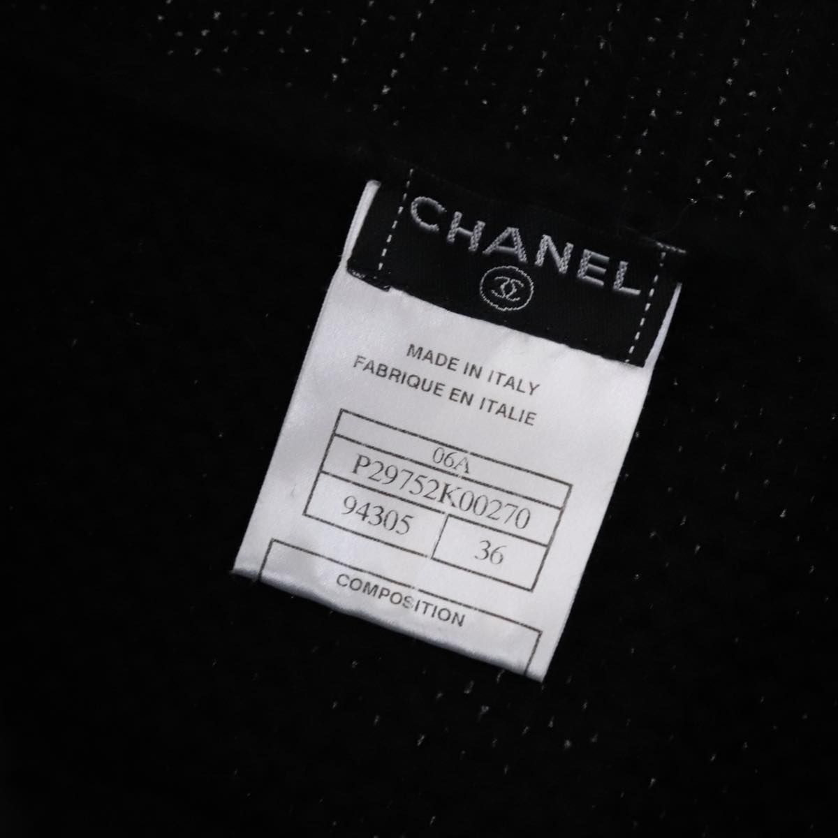Chanel Sweater Wool 36 Black Cc Auth