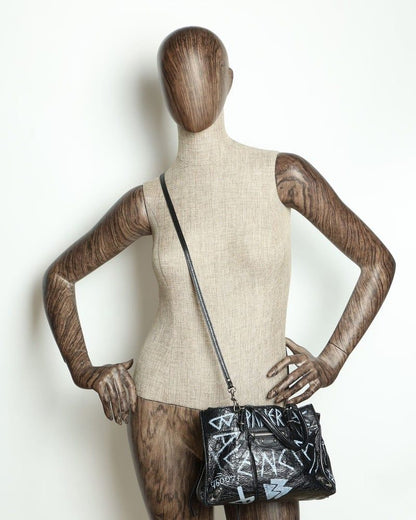 Balenciaga Papier Graffiti A6 Zip Around Bag