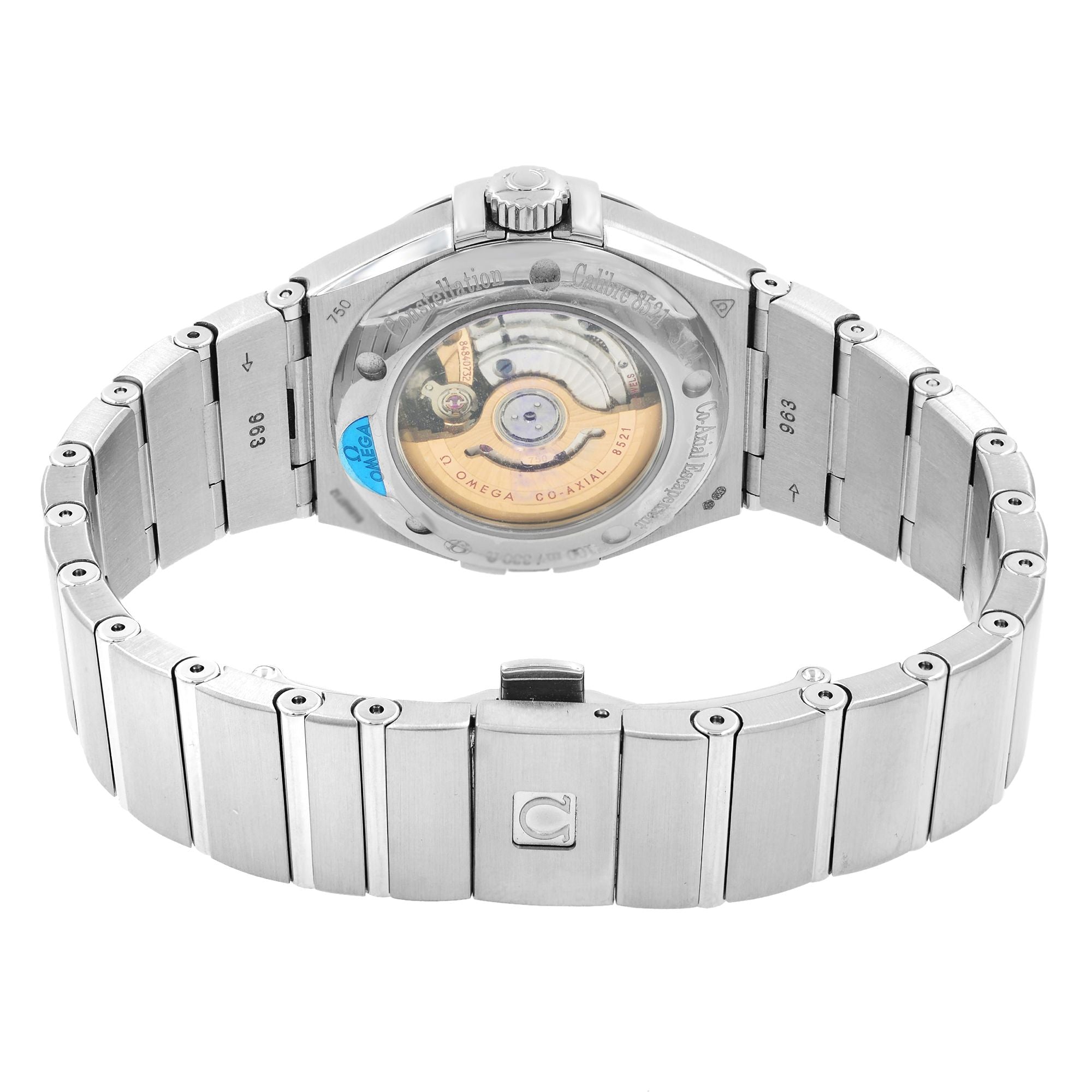 Omega Constellation Silver Diamond White Gold Ladies Watch 123.55.31.20.55.003