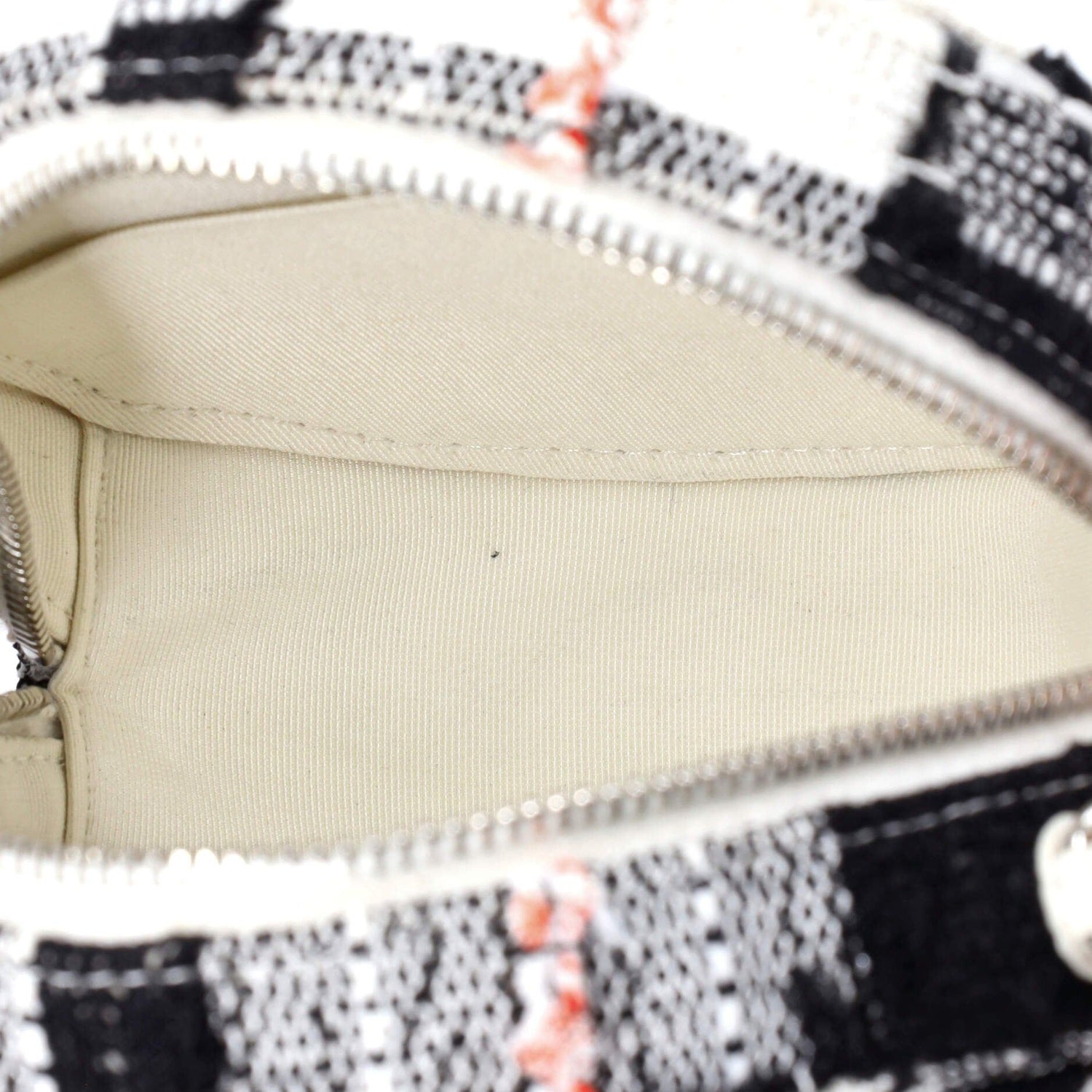 Chanel Round Clutch With Chain Quilted Tweed Mini